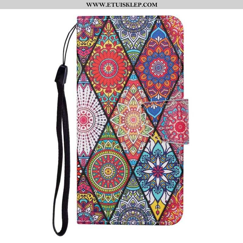 Etui Folio do Samsung Galaxy A54 5G Patchwork Ze Smyczą